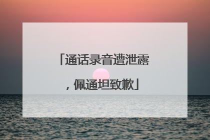 通话录音遭泄露，佩通坦致歉