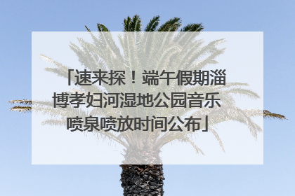 速来探！端午假期淄博孝妇河湿地公园音乐喷泉喷放时间公布