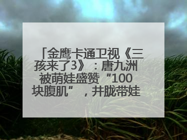 金鹰卡通卫视《三孩来了3》：唐九洲被萌娃盛赞“100块腹肌”，井胧带娃有梗超欢乐