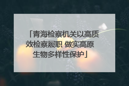 青海检察机关以高质效检察履职 做实高原生物多样性保护