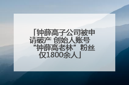 钟薛高子公司被申请破产 创始人账号“钟薛高老林”粉丝仅1800余人