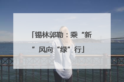锡林郭勒：乘“新”风向“绿”行