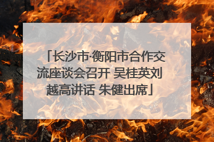 长沙市·衡阳市合作交流座谈会召开 吴桂英刘越高讲话 朱健出席