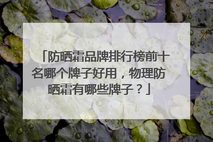 防晒霜品牌排行榜前十名哪个牌子好用，物理防晒霜有哪些牌子？