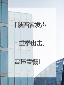 陕西省发声：重拳出击、高压震慑