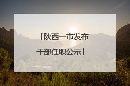 陕西一市发布干部任职公示