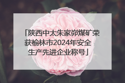 陕西中太朱家峁煤矿荣获榆林市2024年安全生产先进企业称号