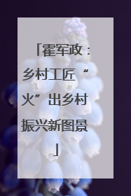 霍军政：乡村工匠“火”出乡村振兴新图景
