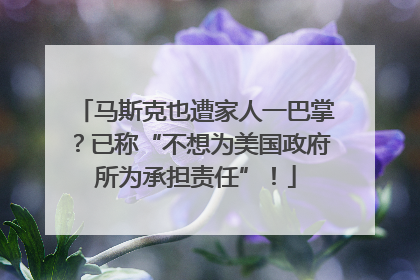 马斯克也遭家人一巴掌？已称“不想为美国政府所为承担责任”！