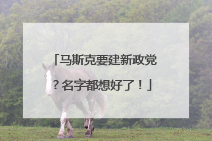 马斯克要建新政党？名字都想好了！