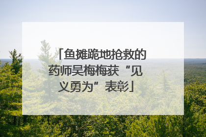 鱼摊跪地抢救的药师吴梅梅获“见义勇为”表彰