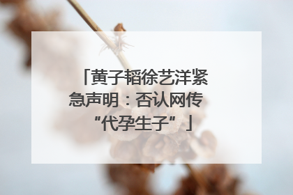 黄子韬徐艺洋紧急声明：否认网传 “代孕生子”