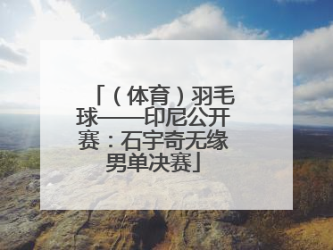 （体育）羽毛球——印尼公开赛：石宇奇无缘男单决赛