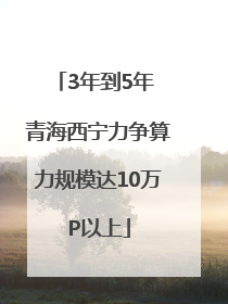 3年到5年 青海西宁力争算力规模达10万P以上