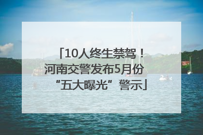 10人终生禁驾！河南交警发布5月份“五大曝光”警示
