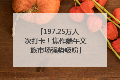 197.25万人次打卡！焦作端午文旅市场强势吸粉