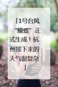 1号台风“蝴蝶”正式生成！杭州接下来的天气很复杂