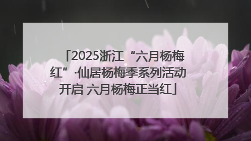 2025浙江“六月杨梅红”·仙居杨梅季系列活动开启 六月杨梅正当红