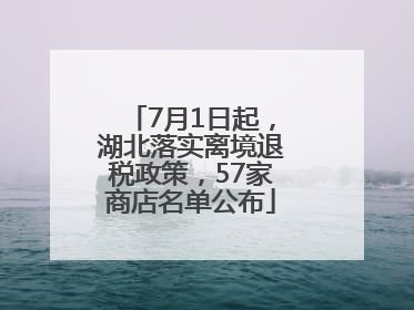 7月1日起，湖北落实离境退税政策，57家商店名单公布