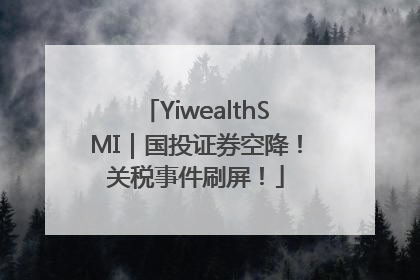 YiwealthSMI｜国投证券空降！关税事件刷屏！